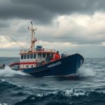 British fishing boat seized by French authorities at sea.