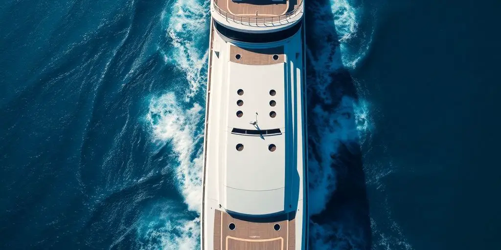 Aerial view of the largest boat in the world.