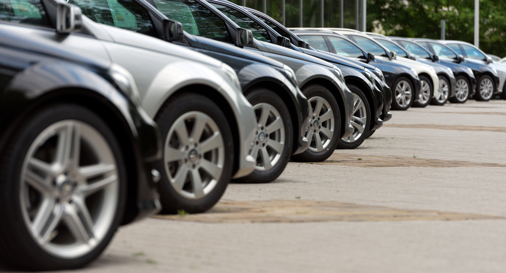 cars in dealership lot