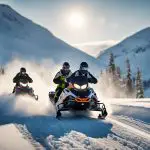 fast snowmobiles downhill