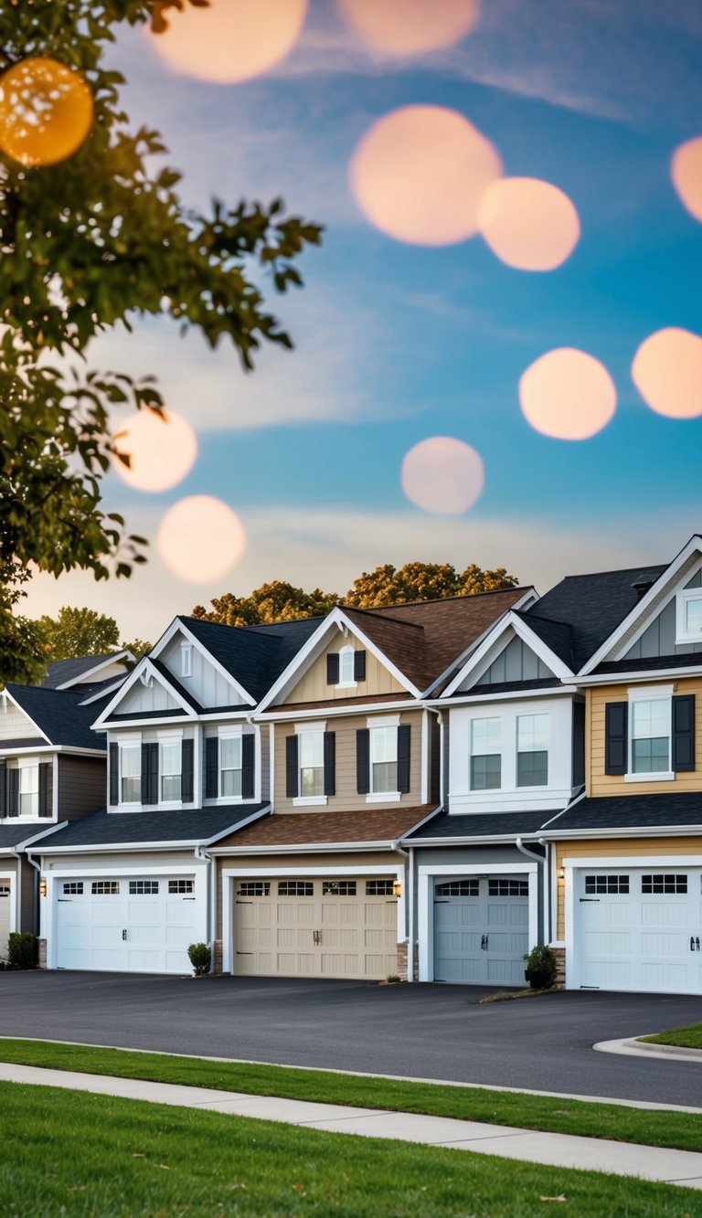 A row of 21 diverse house designs with front garages, showcasing maximum curb appeal