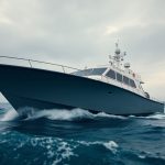 French patrol boat in rough waters.