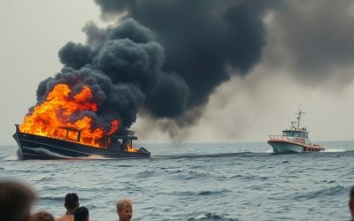 Boat Fire Near NYC's Hart Island Forces Two Dozen Into Water, One Critically Hurt; Captain Arrested