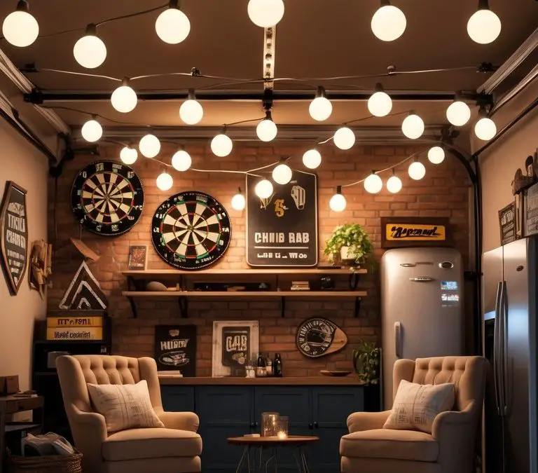 25 Cozy Lighting Ideas to Transform Your Garage into a Man Cave Oasis