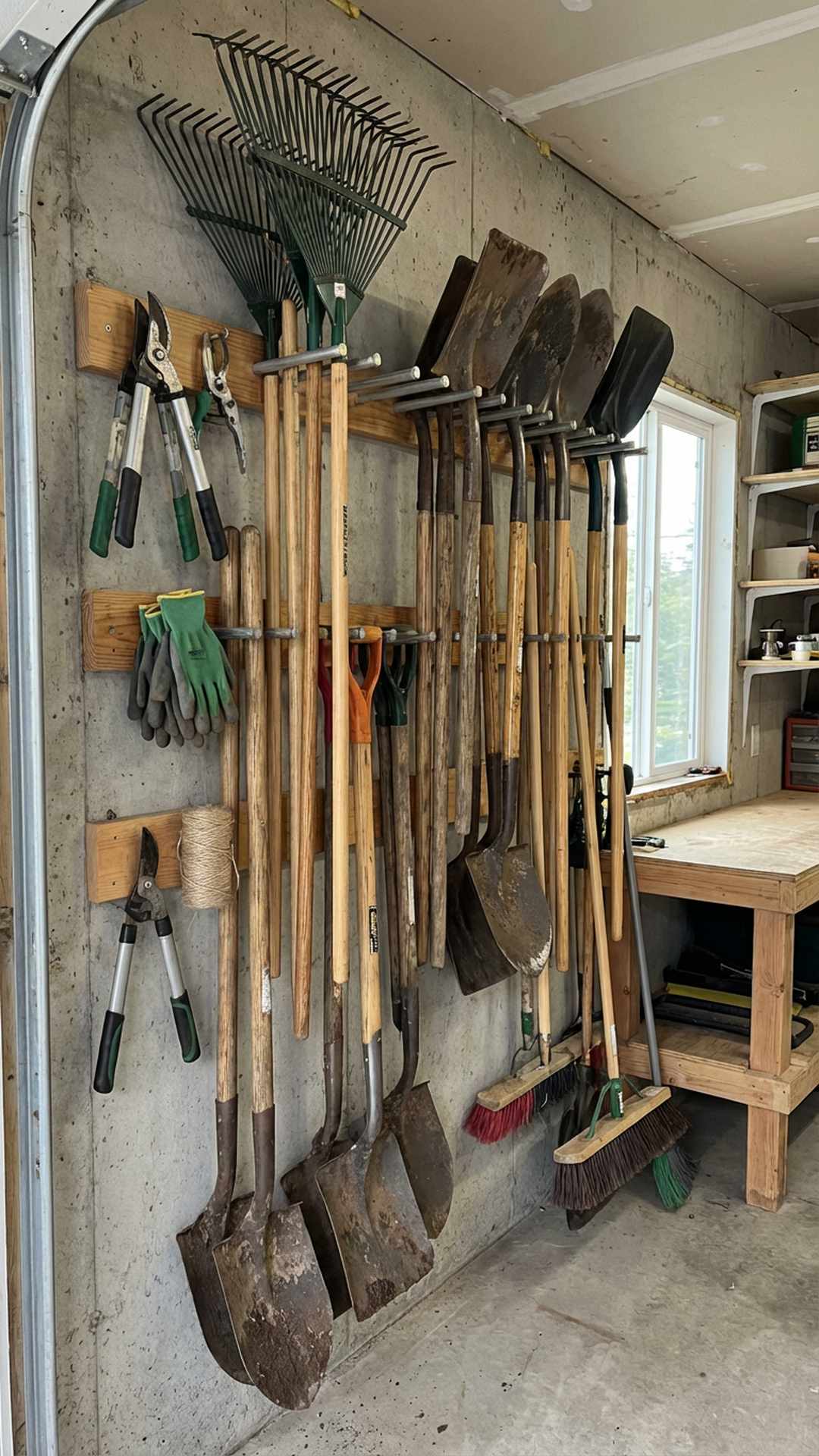 Wall-Mounted Garden Tool Rack