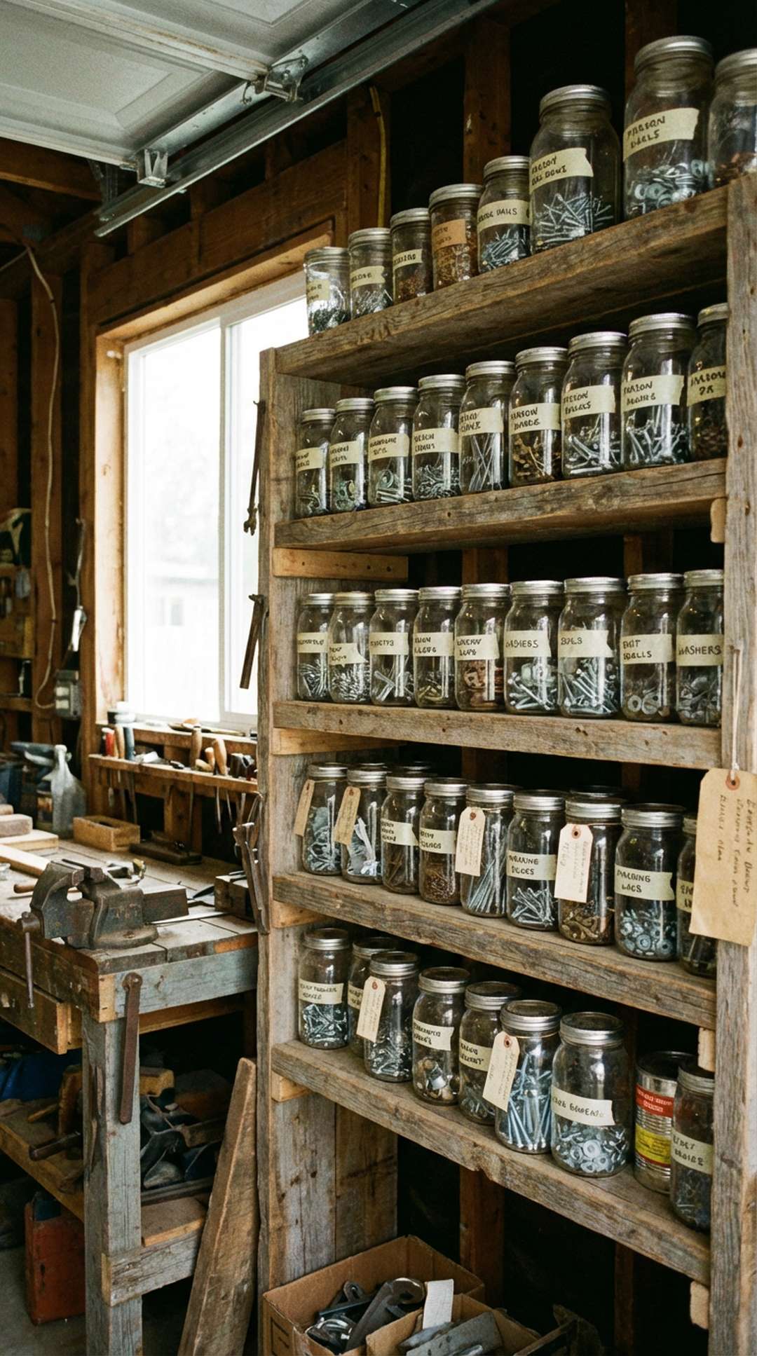 Repurposed Jar Storage for Small Parts