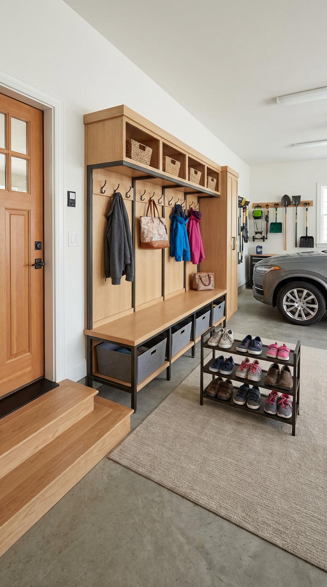 Mudroom-Style Shoe and Coat Storage