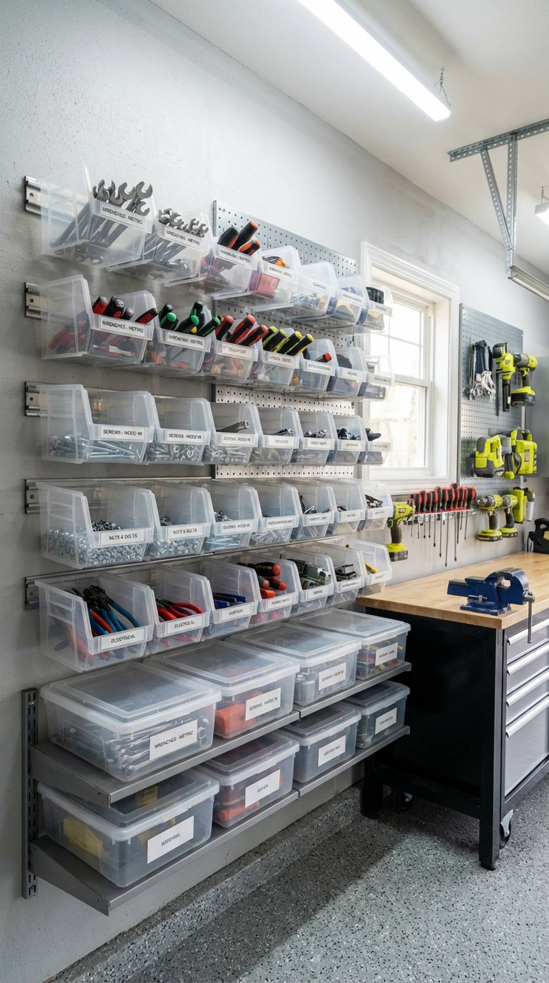 Wall-Mounted Clear Storage Bins