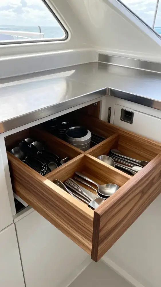 Marine-Grade Teak Drawer Dividers