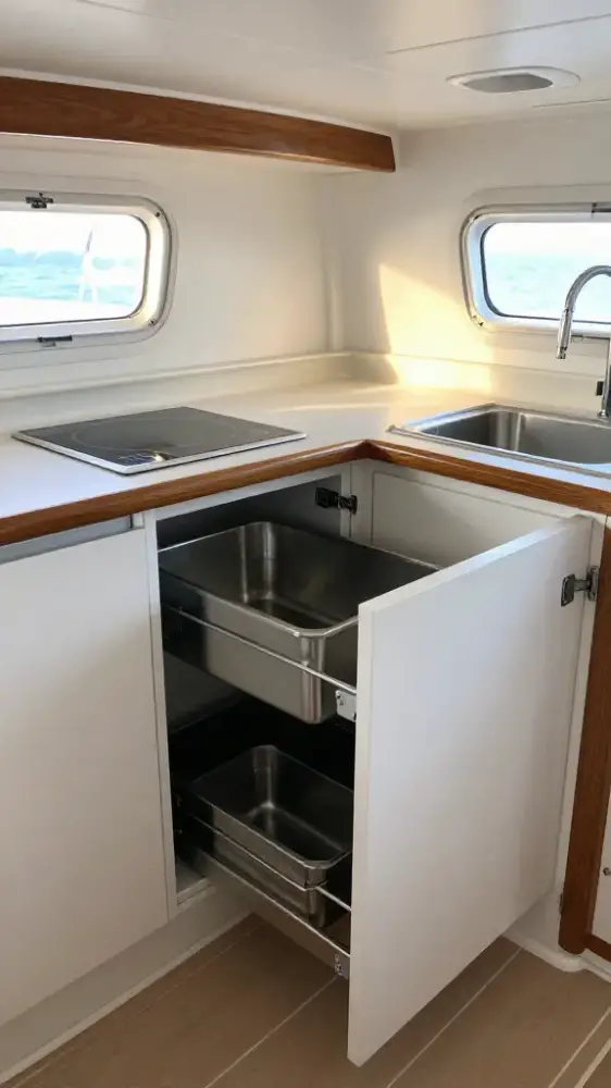 Integrated Hidden Trash Bins