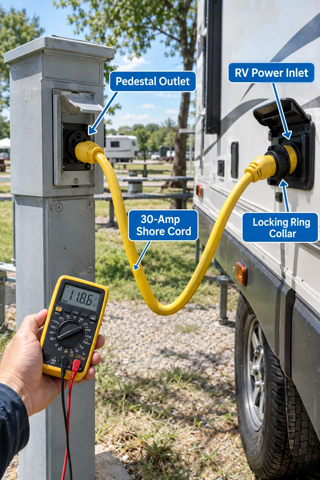 Shore Power Troubleshooting: Pedestal, Cord, and Inlet Checks