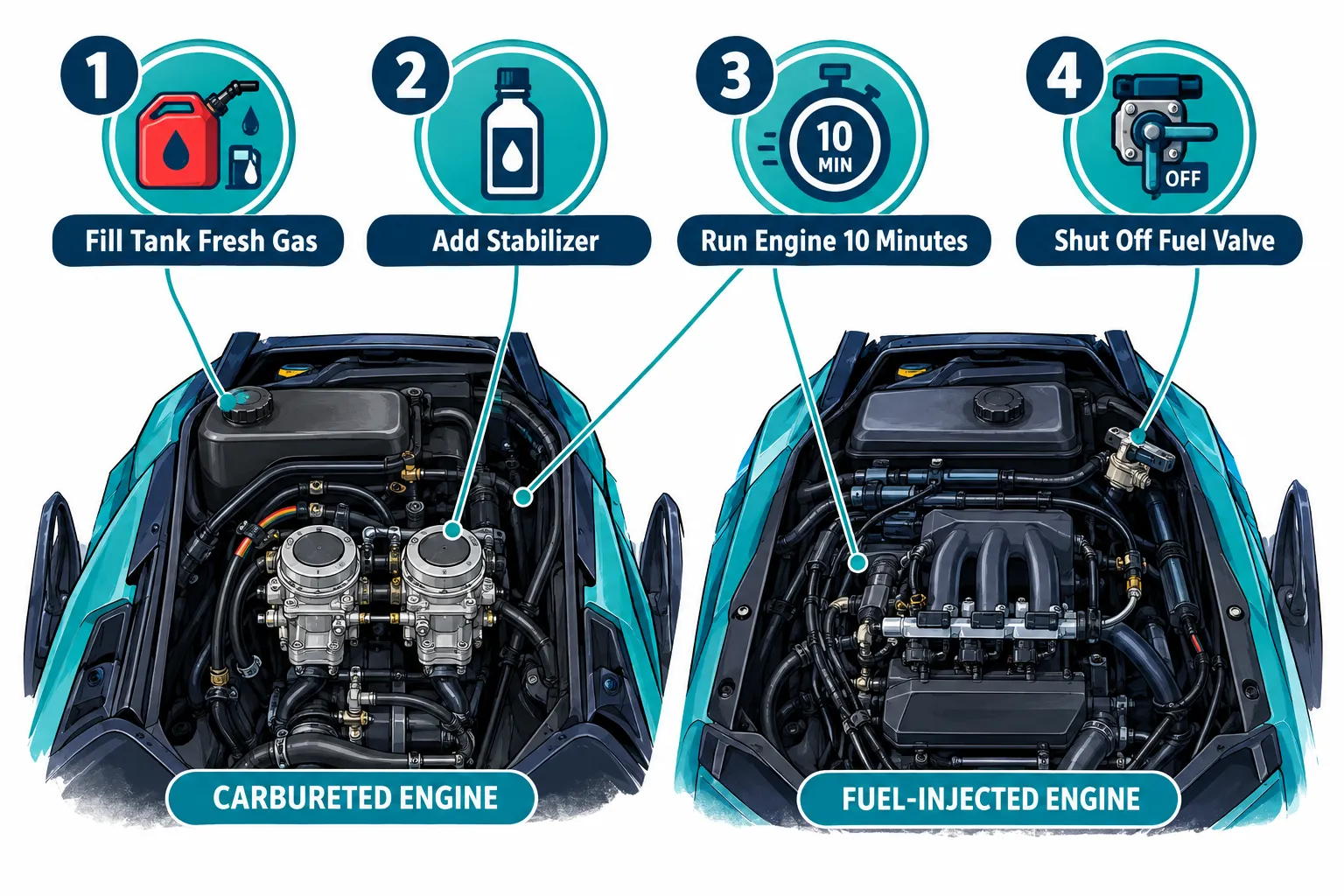 How to Store a Snowmobile in the Off-Season: Fuel Stabilizer Basics for Carbureted and EFI Sleds